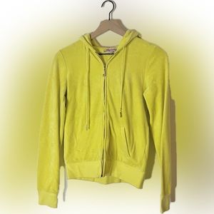 Juicy Couture Velour Hoodie Rhinstone J Zipper Pull